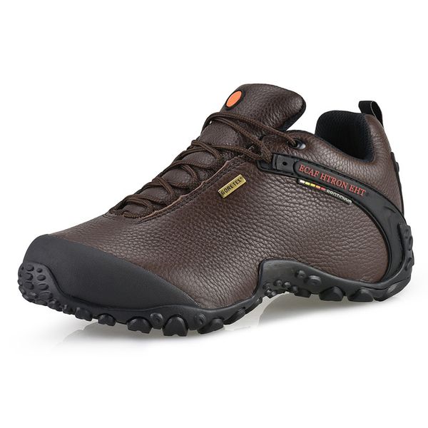 

safety shoes men's leather hiking breathable nonslip wearresistant sneakers outdoor casual crosscountry trekking sports footwear 230211, Black;brown