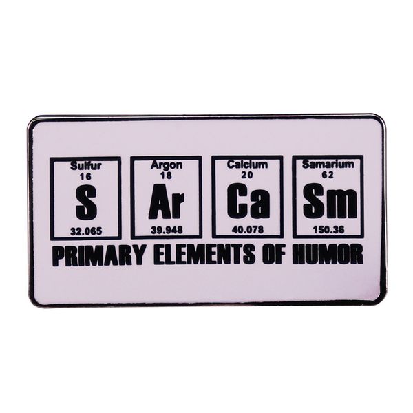 

scientific satire s ar ca sm primary elements of humor pin brooch badge cute anime movies games hard enamel pins collect metal cartoon brooc, Blue