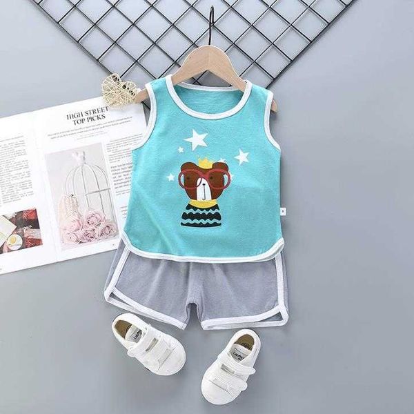 

summer children clothing brother set cotton sleeveless casual year boys kids sets for baby outfit letter floral boy clothes, White