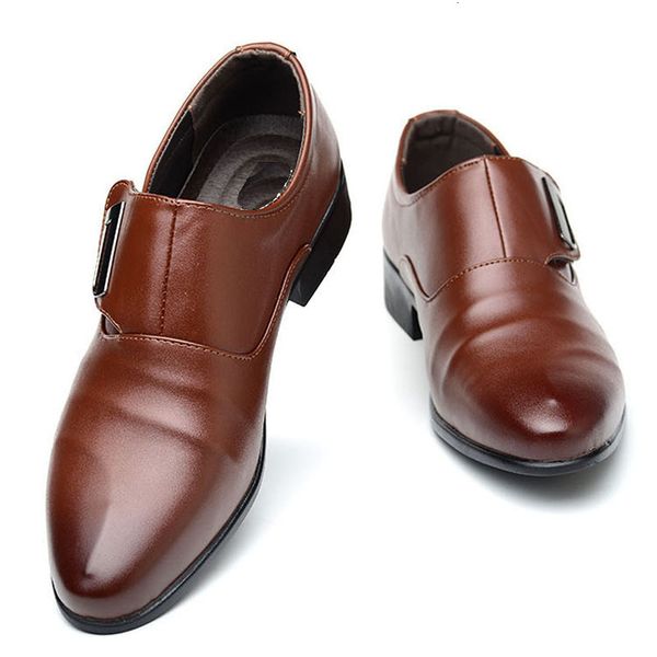 

safety shoes brand men's casual faux leather business fashion footwear loafers 230211, Black;brown