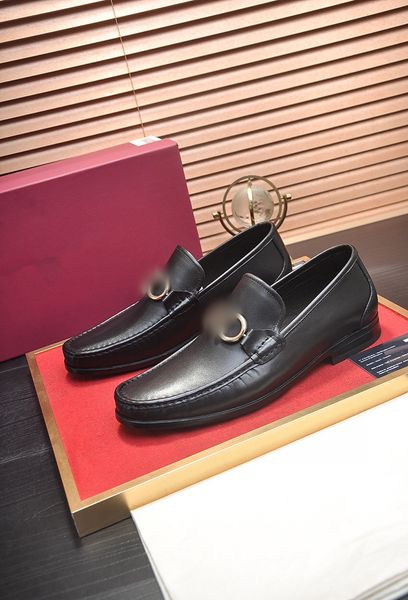 

brand formal dress shoes gold buckle black genuine leather shoes luxury designer men business leather shoe