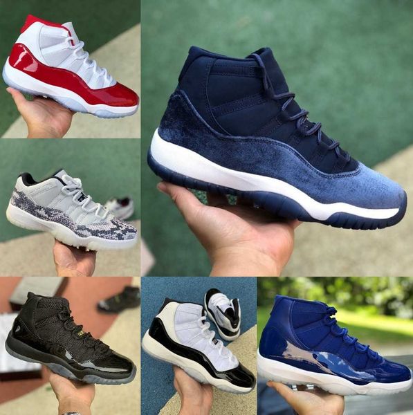 

2023 jumpman 11 retro basketball shoes men 11s cherry cool grey midnight navy jubilee 25th anniversary concord bred low legend mens women tr, Black
