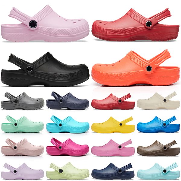 

clog men women designer sandals slides slippers runners slipper triple white purple navy blue brown waterproof shoes platform sneakers runne, Black