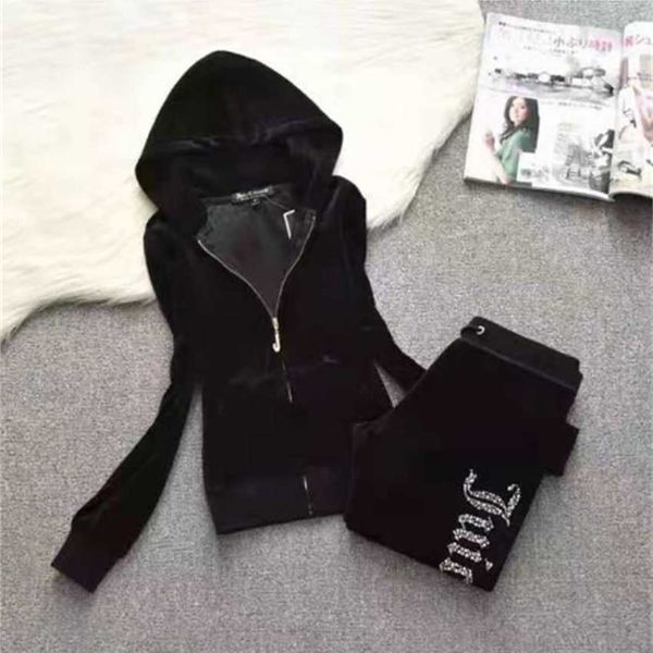 

tracksuits women's velvet fabric velour tracksuits suit women track hoodies and pants fat sister sportswear, Gray