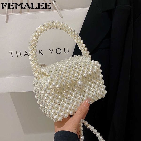 

shoulder bags handmade eva beaded flap pearl bag woven korean small coin purses shoulder diagonal phone female clutch banquet party coin pur