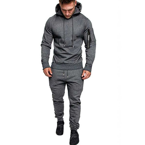 

men's tracksuits great men's sports clothes autumn cold hoodie dark hoodie pullover clothes attract drying clothes casual men&#039, Gray
