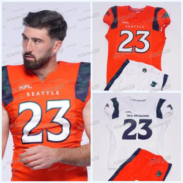 

custom 2023 sea dragons xfl football jersey ben dinucci harrison frost steven montez morgan ellison t.j. hammonds brenden knox charlie taumo, Black;red