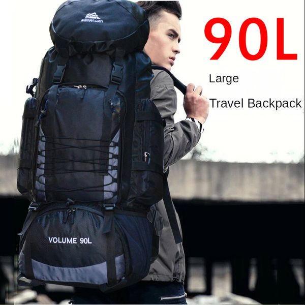 

school bags 90l travel camping backpack hiking army climbing mountaineering large capacity sport outdoor military leisure 230210