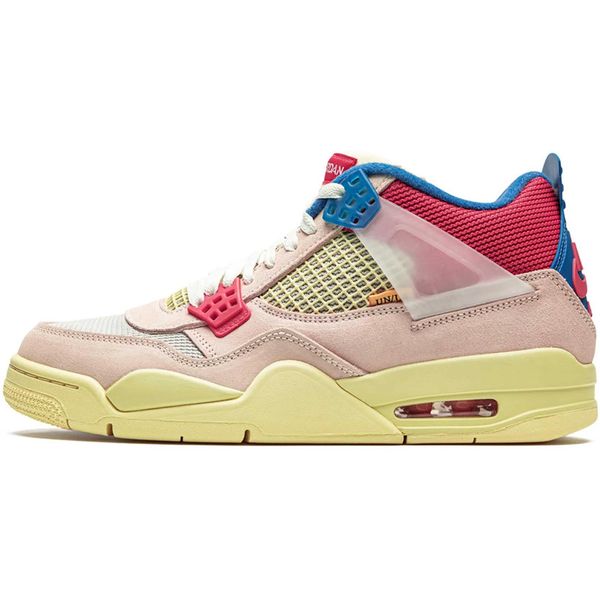 

union x jumpman 4 guava ice basketball shoes mens womens 4s iv light bone brigade blue light fusion red designer sports sneakers