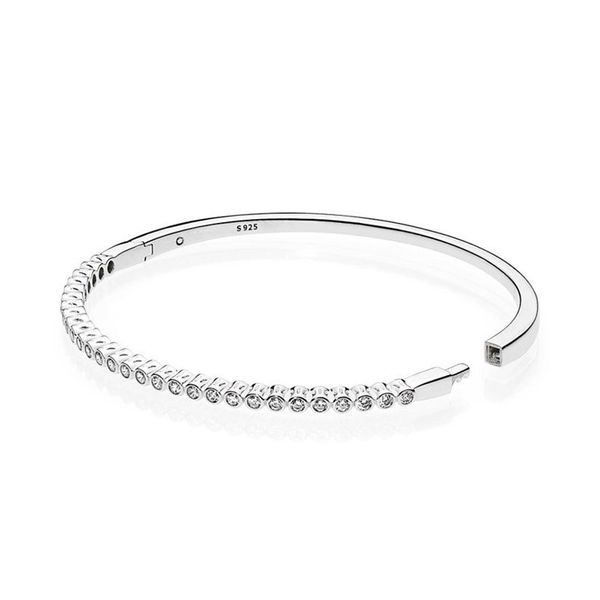 

twinkling forever bangle bracelet for pandora authentic sterling silver wedding jewelry for women cz diamond engagement designer bracelets w, Black