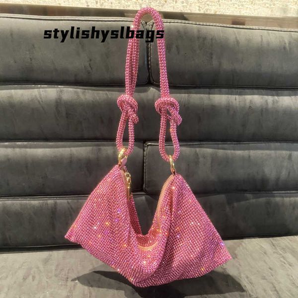 

shoulder bags vintage luxury rhinestone design ladies zip shoulder bag 2022 new diamond underarm bag large capacity casual sequin tote 02112