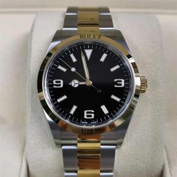 

other watches mechanical wrist watch m124273-0001 sapphire dial 36mm men's gold 317l stainless steel strap women's gift original b, Slivery;black
