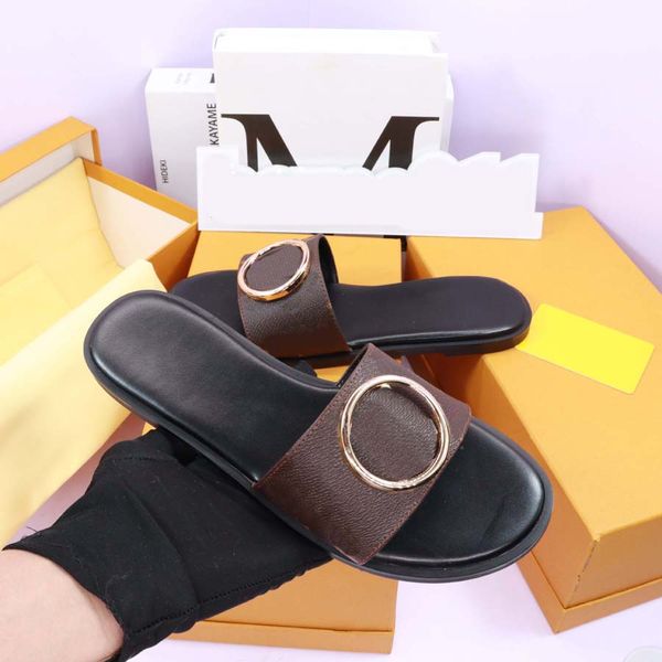 

shoes slippers woman sandals leather classics sandal women slipper flat slide flip flops for damen summer