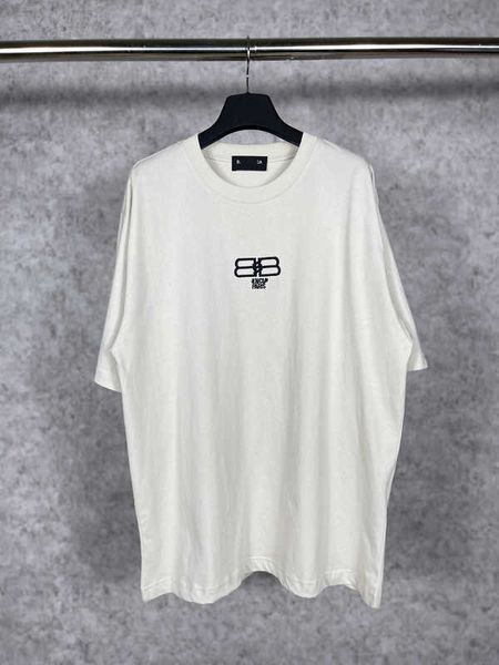 

men's hoodies sweatshirts summer b family letter embroidery double mesh red and women's loose short sleeve t-shirt 4eb4, Black
