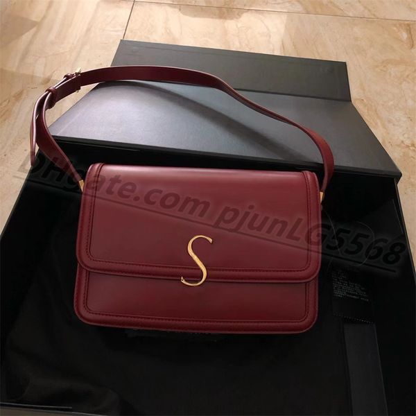 

high-quality luxury women's shoulder bags design solferino genuine leather flanging square crossbody purse fashion handbags clutch bags