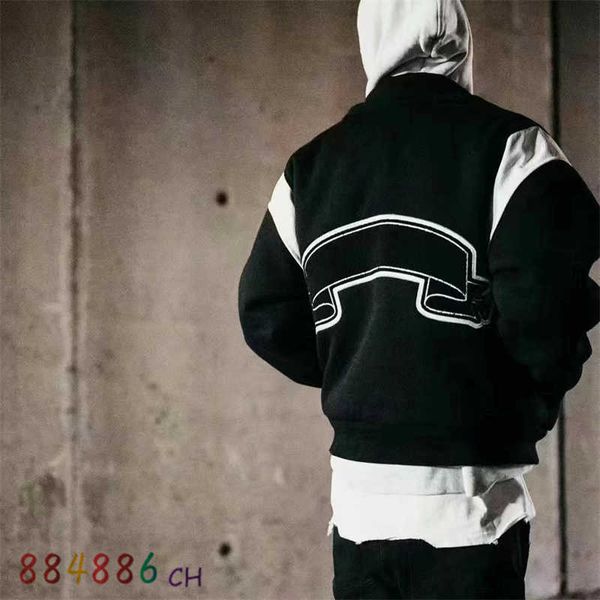 

men's jackets askyourself baseball jacket men women embroidered coat vintage woolen patch black white baseball jackets askyourself j230, Black;brown