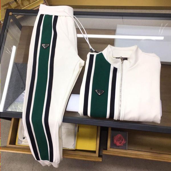 

women's two piece pants qualitt mnner baumwolle trainingsanzug slongsleeve casual sportuit asiatische gre m3xl blaue farbe ltffg, White