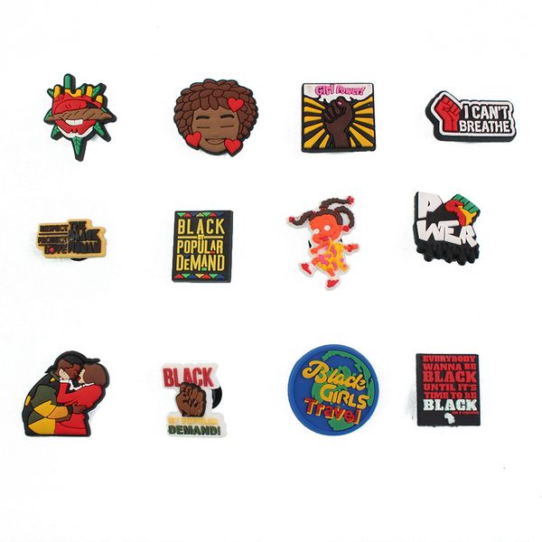

30 50 100 200pcs/set shoe charms decoration buckle black man serious jibz diy combiation pin for croc bracelets friends gifts wholesale, White;pink