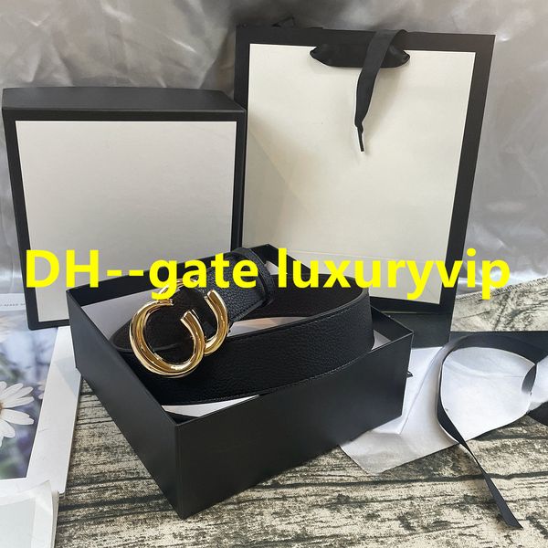 

leather belt women's men's designer luxury belt alloy four-color film buckle simple double-sided litchi four-color belt 3.8 wide l, Black;brown