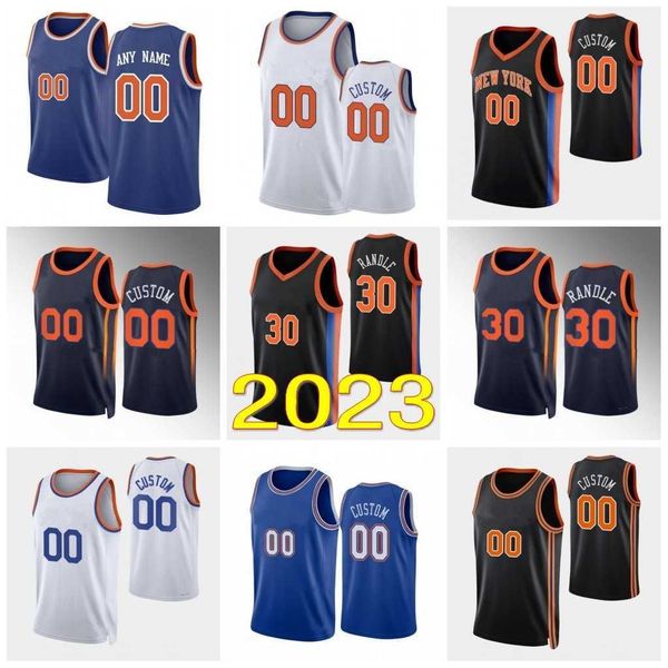 

custom 2023 new basketball jerseys 30 julius 13 evan randle fournier 4 derrick 9 rj rose barrett 1 obi in 11 josh hart 6 quentin grimes 5 qu, Black;red