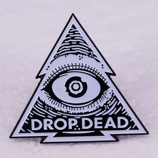 

drop dead eyes enamel pin triangle brooch hat jewelry gift cute anime movies games hard enamel pins collect metal cartoon brooch, Blue