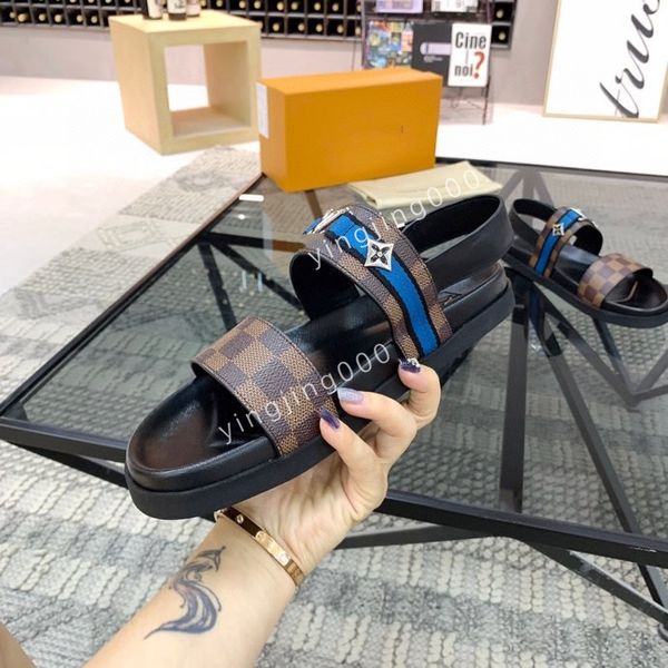 

2023 sandals luxury men shoes slipper summer leather men's sandal casual slides outdoor flip flops size38-45 rd220611, Black
