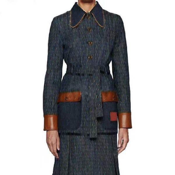 

womens designer jackets denim woman coats double g autumn spring style slim for lady jacket designer coat a588, Black;brown