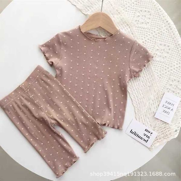 

sets age summer clothing baby girls short sleeve suit kids home clothes pajamas set casual soft thin children tshirt shorts, White