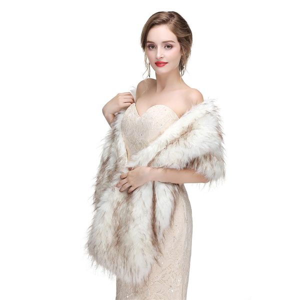 

wraps autumn new bridal wedding wool faux fur wedding dress shawl multi-color optional pj173645, White