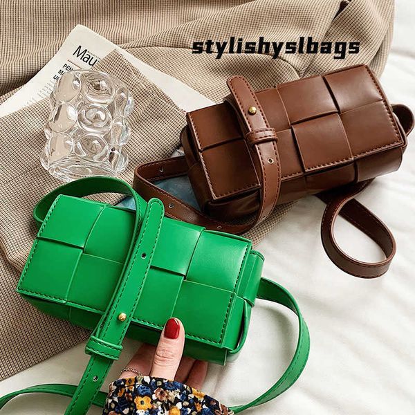 

evening bags waist bags for women leather woven design luxury brand bag women weave waist belt bag trend chest pouch female 021123h