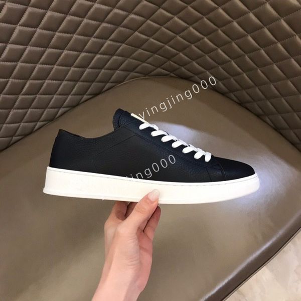 

designer boots calfskin casual shoes sneakers leather trainers fashion shoes leisure shoe platform lace-u mens sneaker size38-44, Black