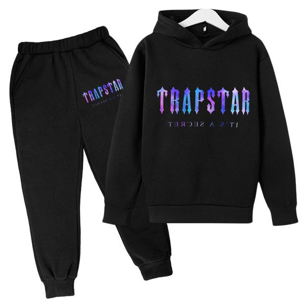 

kids trapstar designer tracksuits baby clothes set toddler clothes sweater hooded kid 2 pieces sets boys girls youth children hoodies, White