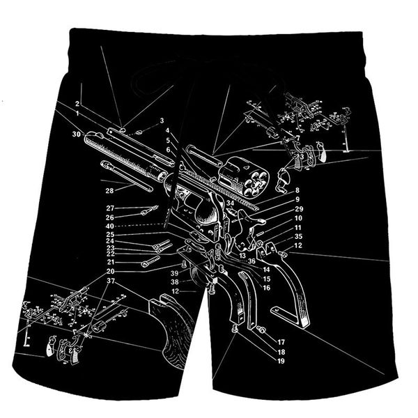 

men's shorts revolver men's shorts 3d printed street hip hop casual harajuku 230211, White;black