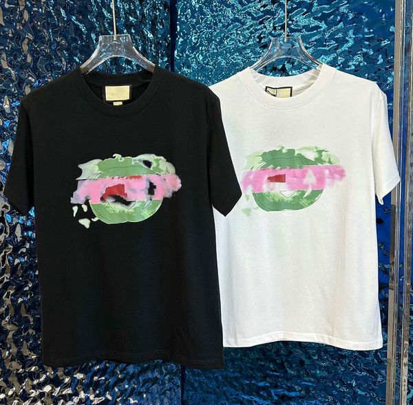 

designer mens fashion t shirt designers men clothing inkjet black white tees short sleeve women's casual hip hop streetwear tshirts, White;black