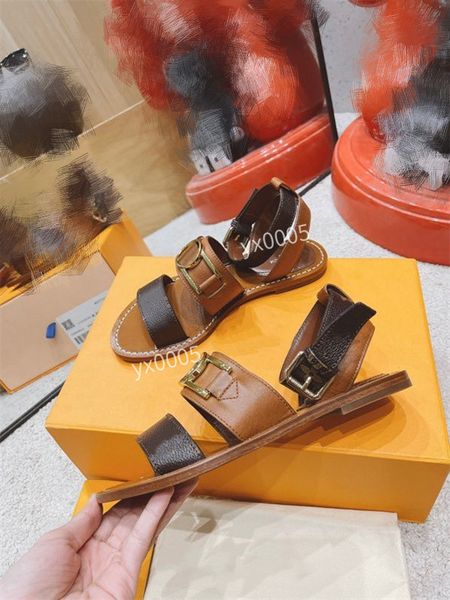

women calfskin leather slingback platform sandal summer beach shoes diamond buckle ankle strap flats chunky sports shoe size34-42, Black