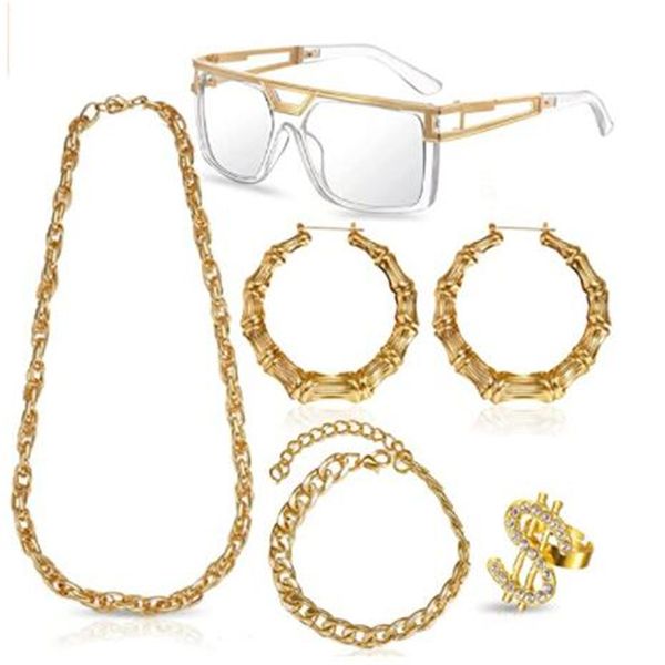 

5pc/lot euro-american cross-border cluster rings jewelry opening event us dollar dance king ring with diamond hip-hop accessories trendy men, Golden;silver