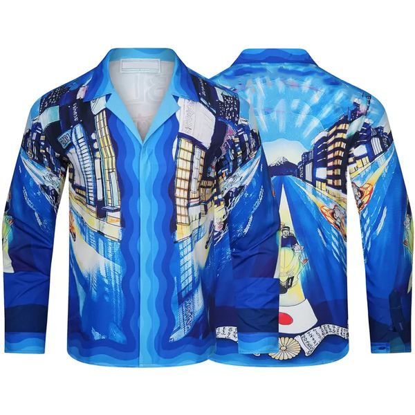 

mens superior t-shirts quality casablanc-s designer masao san print varsity shirt womens loose silk shirt short sleeves luxury t-shirt tees, White;black
