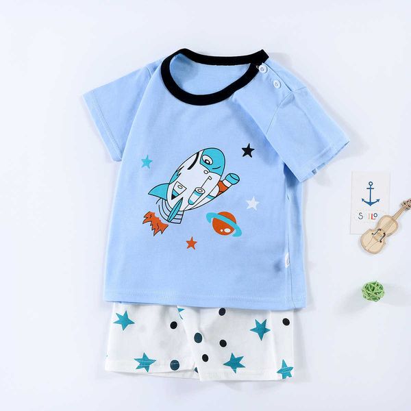 

clothing sets new style pure cotton boys suits girls two pieces outfits cartoon print animals colorful fashion home clothes softtsgirtshorts, White
