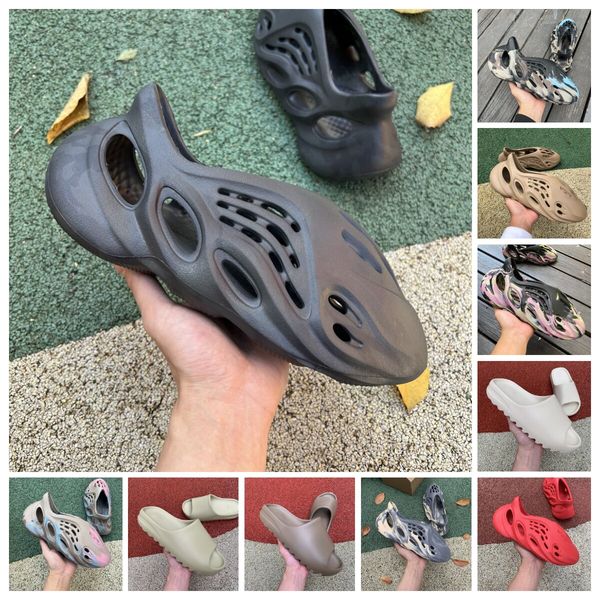 

mens tracksuits designer slippers men woman sandals slider runner vermillion mineral blue onyx pure slide slipper foam ochre runr bone resin, Gray