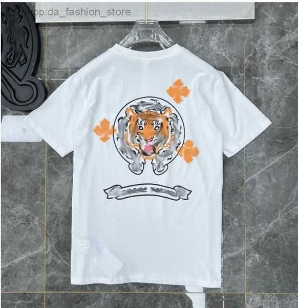 

ch classic men's heart luxury t shirt brand tees men women sanskrit letter romes sweatshirts short sleeve horseshoe designer 3 ammv, White;black