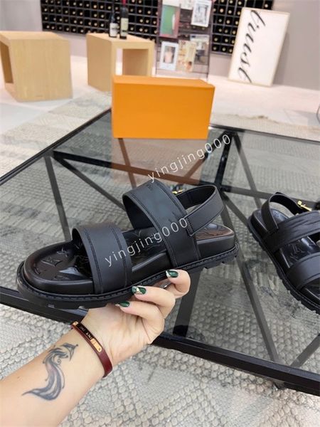 

men's chain sandal slipper designer fashion luxury elegant simple material flat shoes comfortable design size38-45, Black