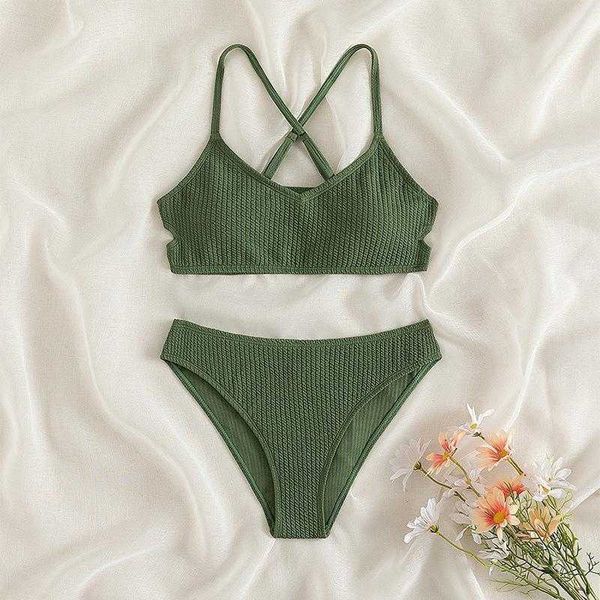 

style fashion split swimsuit high cut bikini female beach, White;black