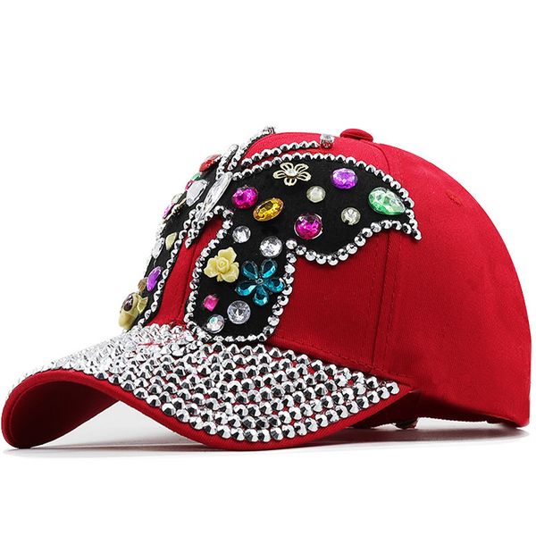 

ball caps red baseball cap women colorful big butterfly hat denim bling casquette summer hats 230211, Blue;gray