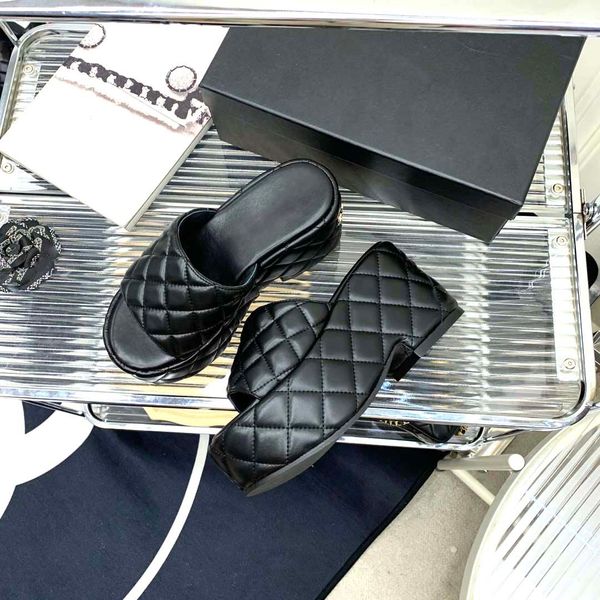 

women's luxury designer sandals thick sole slippers summer size 35- 41, Black