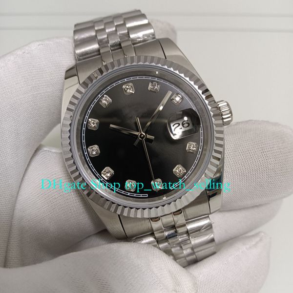 

20 color watches with box midsize women mens 36mm black diamond dial stainless steel bracelet men automatic mechanical women's wristwat, Slivery;golden