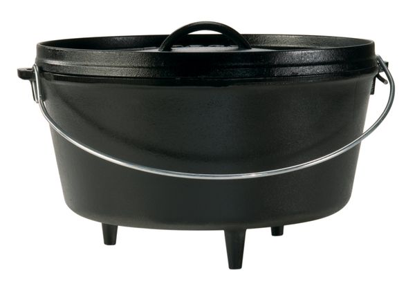 

lodge 12 inch 8 quart seasoned cast iron camp dutch oven compass