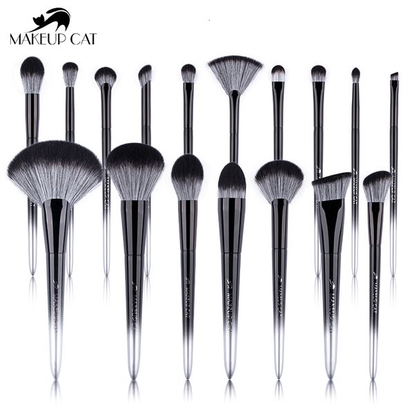 

eye shadow makeup cat cosmetic brush black silver series 17basf hair soft brushes beginner and professional beauty tool make up pen 230211