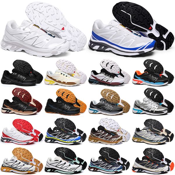 

salomon xt6 advanced running shoes mens white blue triple black mesh wings 2 white blue red yellow green speed cross speedcross men women tr
