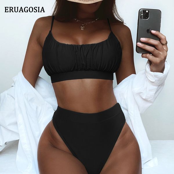 

bikini set push up swimsuit high waist swimwear women brazilian biquini female beach bathing suit front folds beachwear
