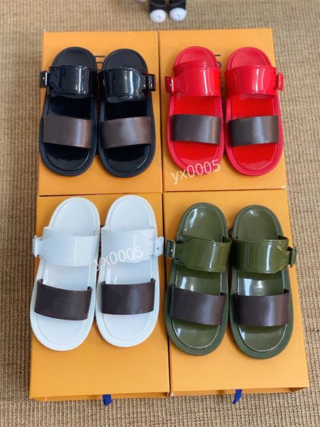 

designer mens women slippers summer sandal beach slide flat platform ladies home fashion shoes flip flops striped causal slipper, Black